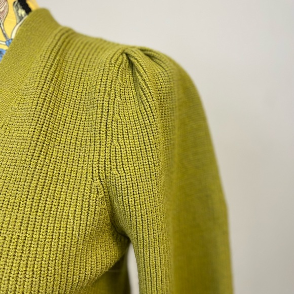 Philosophy Olive Green V Neck Crop Sweater Medium - Picture 5 of 9
